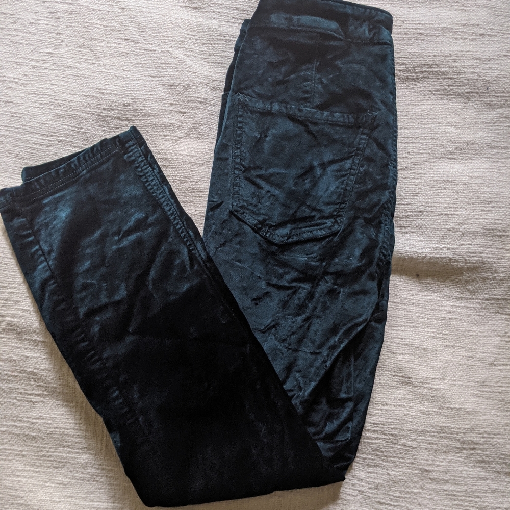 Free People Velveteen Teal Jeans